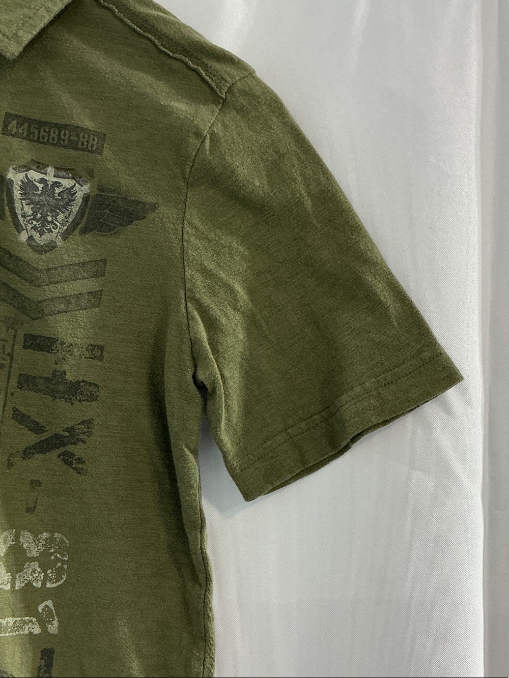 Helix Olive Green Short-Sleeve Polo with Chest Print - Picture 5 of 7